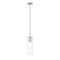 Z-Lite Alton Pendant, 1-Light, 4.75 In.W x 14.25 In.H, Brushed Nickel/Clear+Frosted 824P-ROD-BN - alternate 1